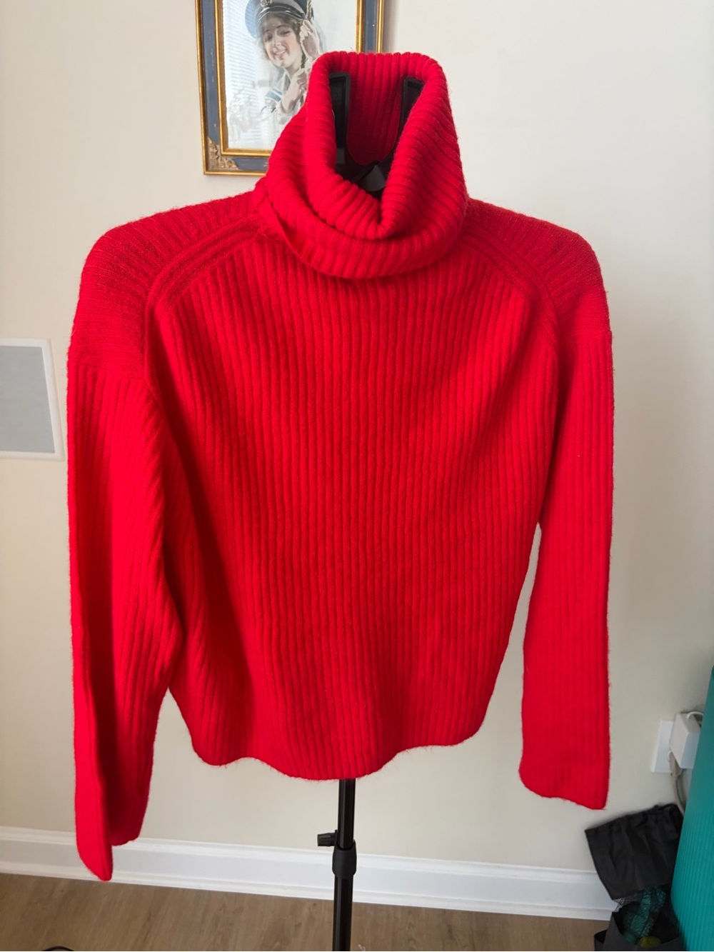 H&M Ribbed Turtleneck Sweater — Red, Size XS, NWT